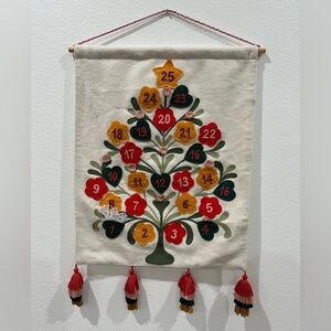Festive Opalhouse Christmas simple Advent Calendar Wall Hanging Swedish Nordic